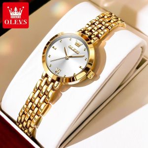 OLEVS Jam Tangan Perempuan Analog-Digital Waterproof Luminous Original Fesyen Rose Gold Silver Watches with Box 9992 Rotundity Bahan logam dalam stok Banyak warna Pejabat parti pemberian hadiah Garanti 1 tahun