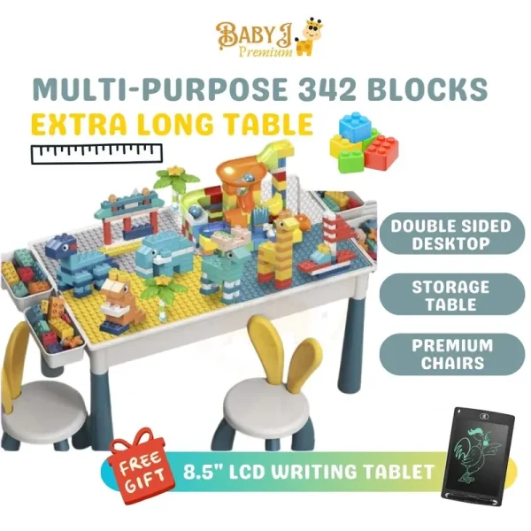 Lego Table Kid Multi-Function Table Duplo Compatible Lego Table Kid Desk Building Blocks Drawing