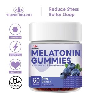 Yiling Tidur Gummies, Untuk Dewasa, Gummy Dos dengan Vitamin B6, Perisa Blueberry Alamiah, 60 Kiraan, Bertindak Pantas, [Hanya untuk LANGSUNG]