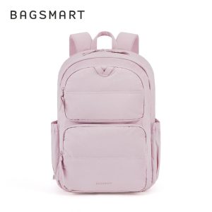 Beg galas berbilang poket, BAGSMART, dengan Kapasiti Besar, Sesuai untuk Komputer Riba 15.6 inci, Beg Sekolah Kasual, Untuk Wanita dan Lelaki Laptop