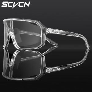 Cermin Mata Hitam Berbasikal Photochromic, SCVCN, Untuk Lelaki dan Wanita, Cermin Mata Berbasikal Basikal, Cermin Mata, Sesuai untuk Berbasikal Basikal MTB, Perlindungan UV400, Sesuai untuk Sukan Luaran, Motosikal, Memandu, Berlari, Gogal Outdoor