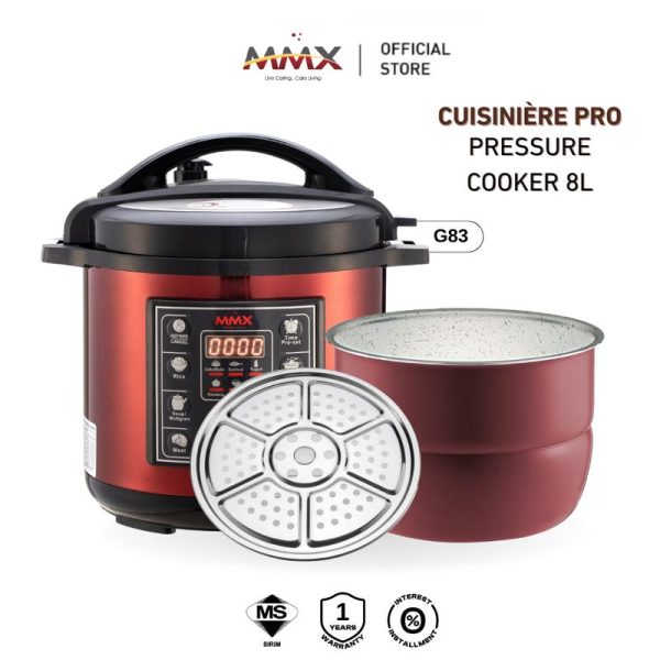 MMX Ewant G83 Cuisinière Pro Multi-Functional & Multi-Layer Marble Pot Digital Pressure Cooker Rice Cooker Steamer 8L