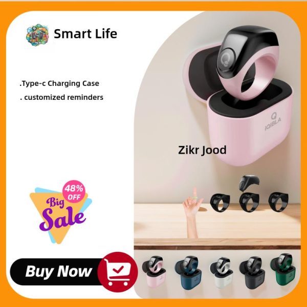 Cincin Pintar, Iqibla Tasbih Count, Cincin Zikr, Jood Pro, Bergaya, pintar teknologi, menggabungkan peringatan solat dan penjejakan kesihatan, Hadiah Muslim