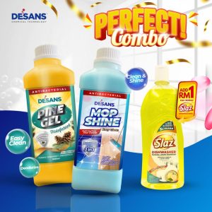 DESANS PERFECT COMBO: Pine Gel, Mop Shine & Dishwasher - 3-in-1 Powerful Cleaning Solution for Toilets, Floors & Dishes. Kills Cacing, Lalat & Lipas, Antibacterial & Eco-Friendly. Perfect for Home & Kitchen! Easy Cleaning, Sparkling Results! cleaner