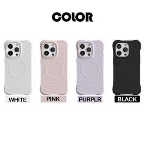 Luxury Quality Magnetic Wave Silicone Phone Case For iPhone 15 14 13 12 11 Pro Max Matte Full Shockproof cover Protection Casing