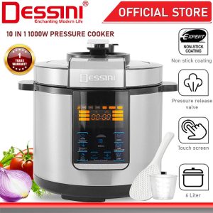 DESSINI ITALY 14 IN 1 Electric Digital Pressure Cooker Non-stick Stainless Steel Inner Pot Rice Cooker Steamer (6L)