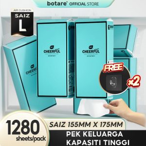 [6PCS]Botare - biru tisu mewah lembut, 4 lapisan, 1280 helai, 155mm x 175mm, 1 kotak 6 pek