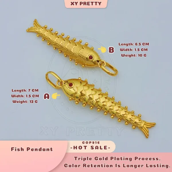 Loket Ikan A Panjang: 7CM Lebar: 1.5CM Berat: 12G - B Panjang: 6.5CM Lebar: 1.5CM Berat: 10G - Aksesori bersalut emas - Tahan Lama - Hipoalergenik - XYPRETTY