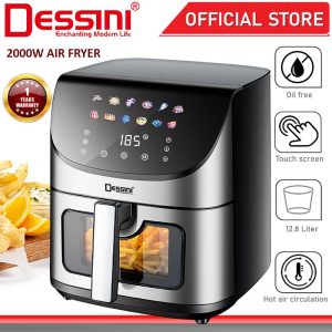 DESSINI ITALY 12.8L Electric Air Fryer Convection Oven Toaster Timer Oil Free Roaster Breakfast Machine Ketuhar