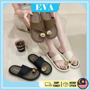 READY STOCK EVA Flat Slippers Anti-Slip Outdoor Beach Korean Version Low Casual Flip-Flops Sandals Women Kasut Wanita Shoes Perempuan