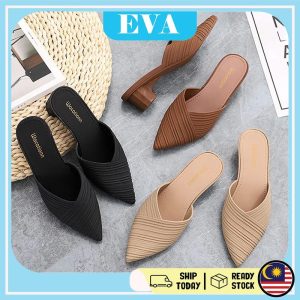 READY STOCK EVA Kasut Wanita Mid Heels Shoes Lady Lawa Outdoor Heels Shoes