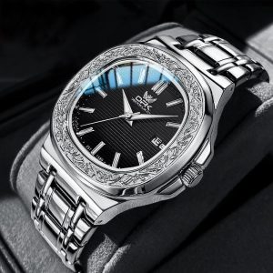 【Garanti 1 tahun】OPK Jam Tangan Lelaki Original Kalis Air Tali Keluli Tahan Karat Asli Anti Karat Kalendar Berkilau Mewah New Watches For Men With Luxury Box G81-45 Rotundity Bahan Logam Barang Dalam Stok Warna Berbilang Pejabat Parti Pemberian Hadiah