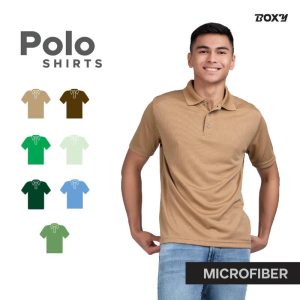 Boxy Microfiber Dri Fit Polo Shirts For Men's and Women's - Khaki / Dark Brown / Irish Green / Cool Mint / Forest Green / Steel Blue / Army Green