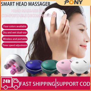 PONY Mini Smart Head Massager Electric Waterproof Massager Physiotherapy Kneading Home Relaxation Scalp Shoulder Neck Artifact