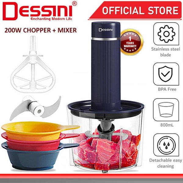 DESSINI ITALY Capsule Cutter Spin Chopper Blender Grinder Mixer Mincer Masher Shredder Juicer Pengisar Pengadun