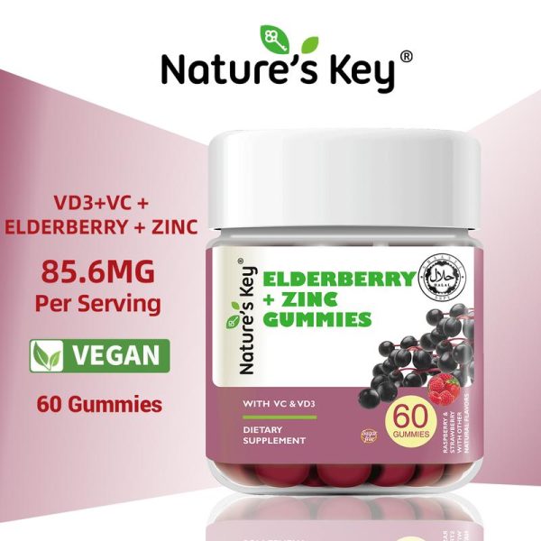 [Promote] Nature's Key Gummy Sambucus + Zink membantu meningkatkan daya tahan tubuh. Mengandungi ekstrak elderberry, zink, vitamin D3 dan vitamin C dalam formulasi gummy tanpa gula yang sesuai untuk pengguna dewasa