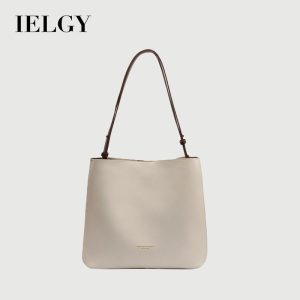 Beg Utusan Niche, IELGY, Gaya Retro, Tekstur Ringkas, Kapasiti Besar, Untuk Wanita Bags Selempang