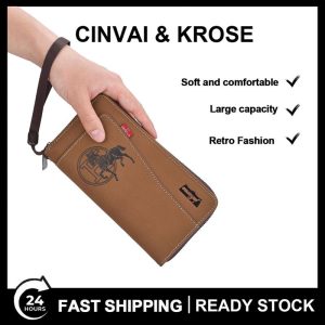 Dompet, sesuai untuk lelaki dan wanita.Dompet Lelaki, Beg Klac, Beg Telefon Bimbit, Pengapit Kad, Beg Zip Tukar, Berbilang Dipisahkan, Kapasiti Besar, Kulit PU, Fabrik Vintaj, Gelang Tangan Boleh Tanggal, Fesyen, Riadah, Dompet Bags Leather Men
