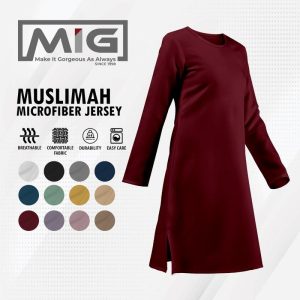 Live Exclusive - MIG Microfiber 160gsm Muslimah Jersey Crew Neck Long Sleeve Plain