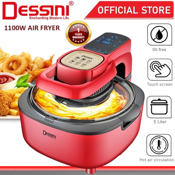 DESSINI ITALY AF-509 Electric Oven Convection Air Fryer Oil Free Grill Toaster Roaster Breakfast Machine Ketuhar (5L)