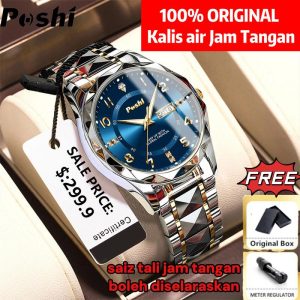 Jam Tangan Perniagaan Fesyen Lelaki, Berkilau, Kalendar Berganda, Pergerakan Kuarza, Kalis Air, Termasuk Kotak dan Pengawal Selia, Penghantaran Percuma