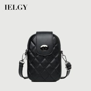 Beg Utusan Fesyen Wanita, IELGY, Hitam, Berbentuk Heksagon, Sesuai untuk Menyimpan Telefon Bimbit Bags Selempang