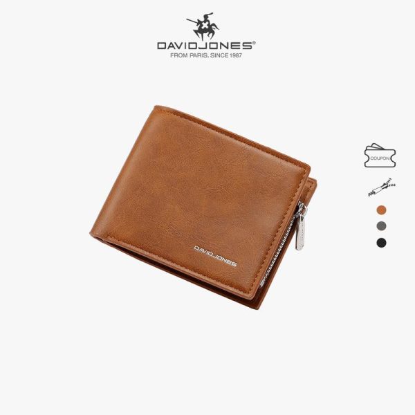 Dompet Lelaki, David Jones Paris, Diperbuat daripada Kulit PU, Saiz Kecil, Dompet Syiling, DJ0060-C / L