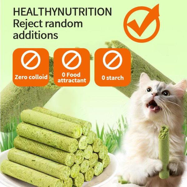 Tongkat Rumput Kucing, PetClear, Makanan Ringan Kucing Kering Beku, Bebola Rambut, Pembersihan Gigi, Penyingkiran Bulu Ringan, Makanan Ringan Haiwan Peliharaan Segera
