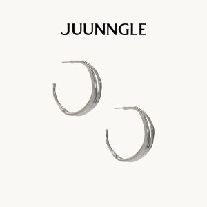 Anting-anting Bulan Sabit, JUUNNGLE, Untuk Wanita, Anting-anting Berjuntai Minimalis, Barang Kemas Pelangsingan Muka, Hadiah Elegan untuknya, Aksesori Fesyen Bergaya
