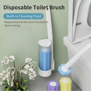 Berus Tandas, Pakai Buang, Dipasang di Dinding, Didatangkan dengan Detergen Brush