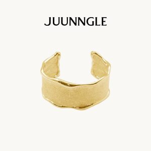 Gelang Terbuka Pasir Cecair, JUUNNGLE Zhougu, Gelang Pereka Uniseks, Barang Kemas Boleh Ditindan Minimalis, Hadiah Elegan untuknya / untuknya, Aksesori Pasangan Bergaya