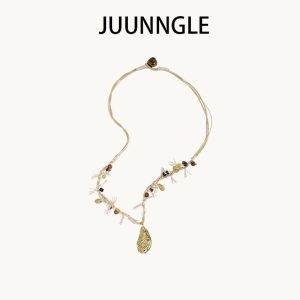 Kalung Kerang, JUUNNGLE / Zhougu, Reka Bentuk Minimalis, Rantai Tulang selangka, Untuk Wanita, Hadiah Musim Bunga-Musim Panas Bergaya, Sesuai untuk Teman Wanita