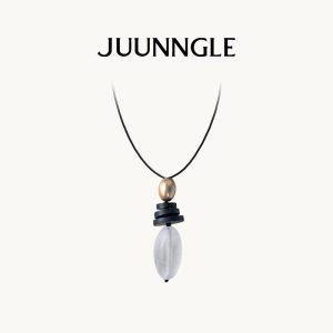 Kalung Zhougu Duodui, JUUNNGLE, Buatan Tangan Uniseks, Aksesori Jimat Tenaga, Hadiah untuk Teman Wanita, Choker Tulang selangka