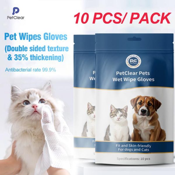 Sarung Tangan Pakai Buang Haiwan Peliharaan, PetClear, Untuk Kucing dan Anjing, Sesuai untuk Membersih, Mengeringkan, Mandi dan Menyahbau.