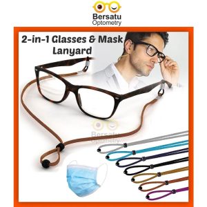 PU Leather Face Mask Strap Glasses Spectacle Sunglasses Lanyard Rope String Strap Rantai Tali Mask Spek Cermin Mata Eyeglasses Eyewear