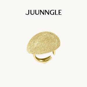 Cincin Terbuka Pasir Cecair, JUUNNGLE Zhougu, Barang Kemas Pereka Uniseks, Elegan dan Bergaya, Hadiah untuk Dia / Dia, Cincin Boleh Ditindan Minimalis, Potongan Penyata Fesyen