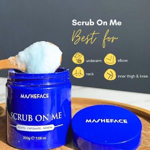 MASHEFACE Scrub On Me (200g) | Body Scrub | Scrub cerahkan kulit / ketiak dan celah peha / Scrub Badan untuk Buang Sel Kulit Mati dan daki /kulit kusam Mencerahkan wangi melembabkan kulit