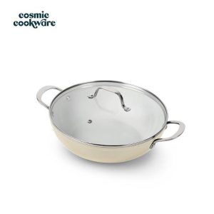 28cm Cosmo Wok (4.2L) - Cosmic Cookware Non-toxic, Swiss Made Non-stick Ceramic Coating, FDA Approved