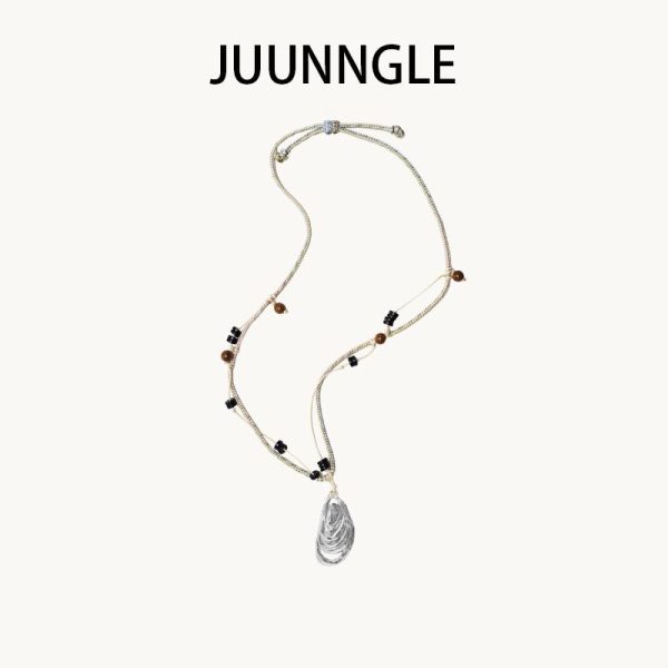 Kalung Nautilus, JUUNNGLE Zhougu, Uniseks, Reka Bentuk Minimalis Asal, Aksesori Musim Bunga-Musim Panas, Hadiah Bergaya untuk Teman Wanita