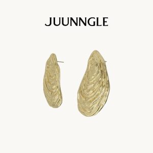 Anting-anting Stud Mussel, JUUNNGLE / Zhougu, Anting-anting Gaya Percutian Nautilus, Koleksi Baharu, Keperluan Pantai Musim Panas yang bergaya, Angin Lautan Boleh Dipakai, Sesuai untuk Keseluruhan Rupa