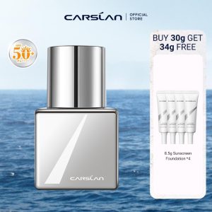 CARSLAN SPF50+ PA+++ Fondasi Cecair Pelindung Matahari Cloud Touch Soft Focus, Tahan Air, Tahan Lama 24 Jam, Kawalan Minyak, Akhiran Matte Semulajadi, Fondasi Muka Liputan Penuh, 30g