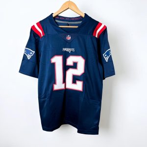 Jersi Bola Sepak Amerika, NFL, Ragbi Tom Brady # 12 Buccaneers dan Jersi Patriot, Baju Bersaiz Besar untuk Lelaki Clothing Sport