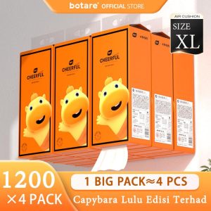[4PCS] Koleksi Kerjasama Botare Capybara Lulu, Kusyen Udara Deluxe, Kertas Tisu Selesa, 4 pek, 1200 helai setiap pek