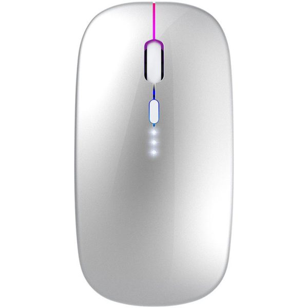 Tetikus Wayarles Dwi-Mod Bluetooth Mengecas Komputer Senyap Komputer Riba Merentas Sempadan Permainan Pejabat Tetikus Wayarles Bercahaya Computer Keyboards Office