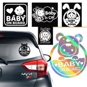 Stiker Badan Kereta Baby On Board Scratch PET Hitam/Putih/Biru/Kuning/Hijau/Merah/Emas/Multicolor/Perak/Merah Jambu - Car, Accessories