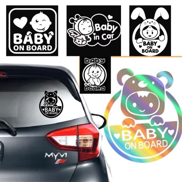 Stiker Badan Kereta Baby On Board Scratch PET Hitam/Putih/Biru/Kuning/Hijau/Merah/Emas/Multicolor/Perak/Merah Jambu - Car, Accessories