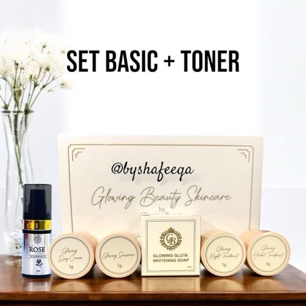 SET BASIC WITH TONER GLOW SKIN NEW PACKAGING 2025 Skincare Soap Toner
