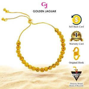 Emas Jaguar (10.96 g) GJ Gelang Tangan Bracelet Bulan Sabit Bolo Adjustable 24K Gold Plated Jewellery (22760105B)