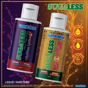 SUGALESS [COMBO] Pemanis Tanpa Gula 22ml –  Perisa Rybina Lychee & Bull Energy