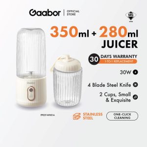 Gaabor Jus Mini Mudah Alih Boleh Dicas Semula, Pemerah Jus Elektrik Mini FP03T-WH01A